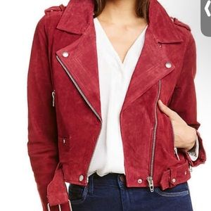 BlankNYC red suede MOTO jacket